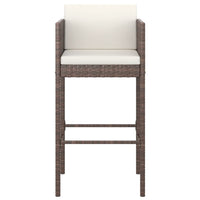 Thumbnail for Barhocker 4 Stk. mit Kissen Braun Poly Rattan
