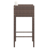 Thumbnail for Barhocker 4 Stk. mit Kissen Braun Poly Rattan