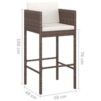 Thumbnail for Barhocker 4 Stk. mit Kissen Braun Poly Rattan