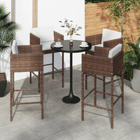 Thumbnail for Barhocker 4 Stk. mit Kissen Braun Poly Rattan