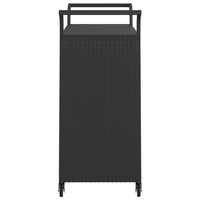 Thumbnail for Barwagen mit Schublade Schwarz 100x45x97 cm Poly Rattan