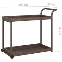 Thumbnail for Barwagen Braun 100x45x83 cm Poly Rattan