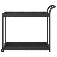 Thumbnail for Barwagen Schwarz 100x45x83 cm Poly Rattan