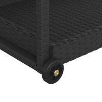 Thumbnail for Barwagen Schwarz 100x45x83 cm Poly Rattan