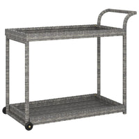 Thumbnail for Barwagen Grau 100x45x83 cm Poly Rattan