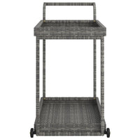 Thumbnail for Barwagen Grau 100x45x83 cm Poly Rattan