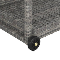 Thumbnail for Barwagen Grau 100x45x83 cm Poly Rattan