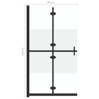 Thumbnail for Faltbare begehbare Duschwand Halbmattiertes ESG-Glas 80x190 cm