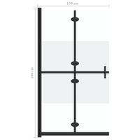 Thumbnail for Faltbare begehbare Duschwand Halbmattiertes ESG-Glas 120x190 cm