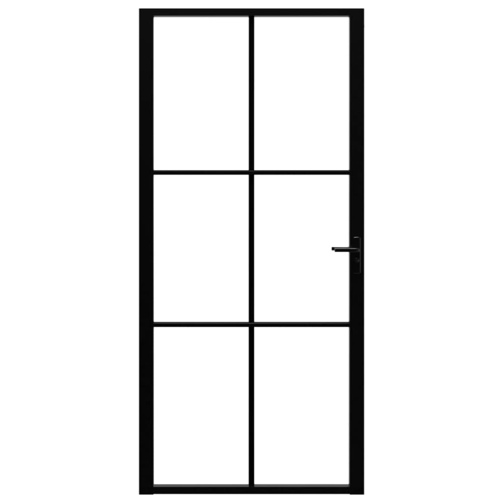 Innentür ESG Glas und Aluminium 93x201,5 cm Schwarz