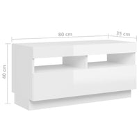 Thumbnail for TV-Schrank mit LED-Leuchten Hochglanz-Weiß 180x35x40 cm