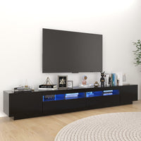 Thumbnail for TV-Schrank mit LED-Leuchten Schwarz 260x35x40 cm