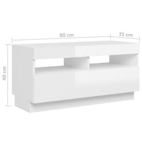Thumbnail for TV-Schrank mit LED-Leuchten Hochglanz-Weiß 260x35x40 cm
