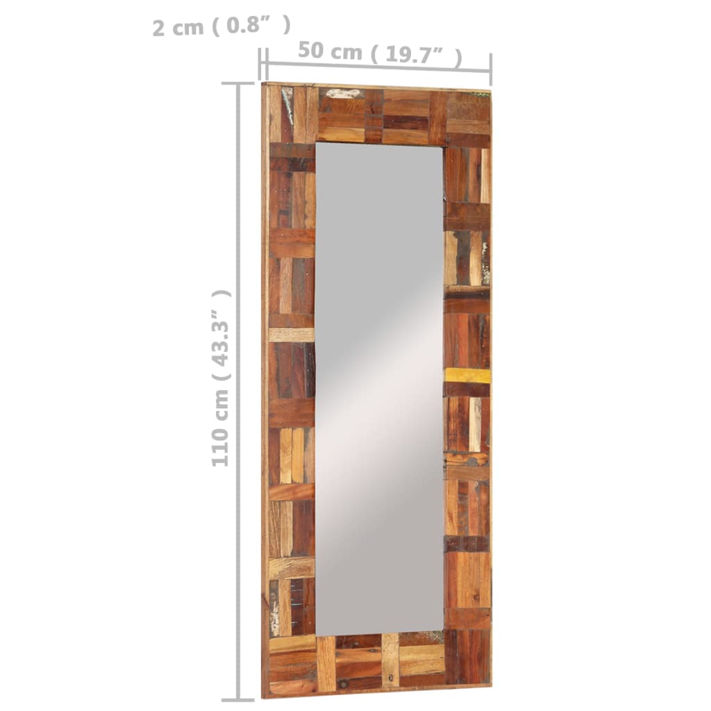 Wandspiegel Altholz Massiv 50x110 cm
