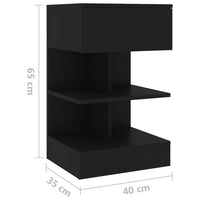 Thumbnail for Nachttische 2 Stk. Schwarz 40x35x65 cm