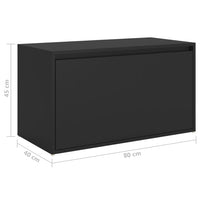 Thumbnail for Flurbank 80x40x45 cm Schwarz Holzwerkstoff