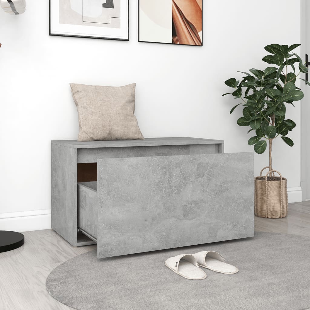Flurbank 80x40x45 cm Betongrau Spanplatte