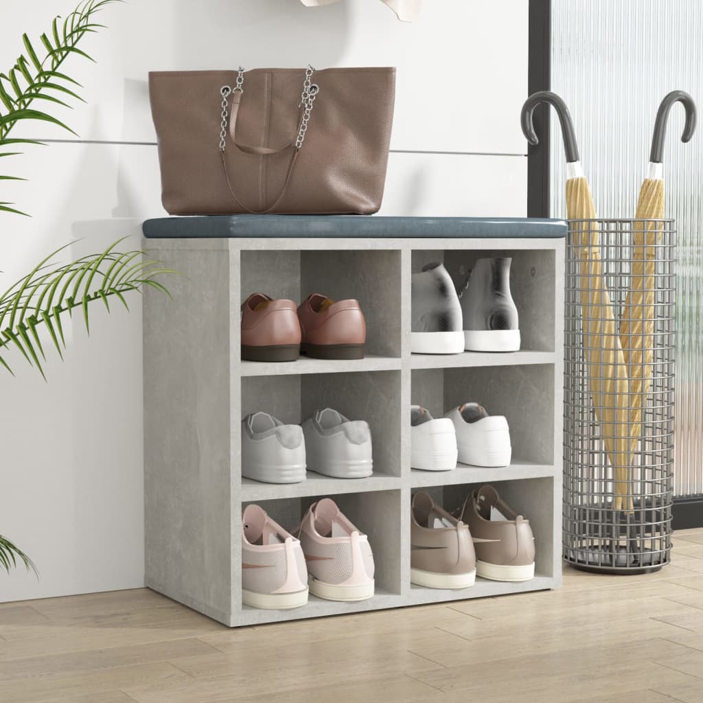 Schuhregal Betongrau 52,5x30x50 cm