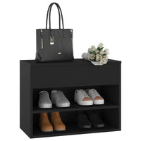 Thumbnail for Schuhbank Schwarz 60x30x45 cm Holzwerkstoff