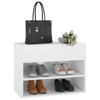 Thumbnail for Schuhbank Hochglanz-Weiß 60x30x45 cm Holzwerkstoff