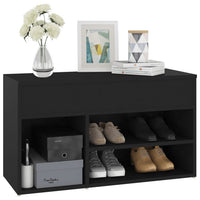 Thumbnail for Schuhbank Schwarz 80x30x45 cm Holzwerkstoff