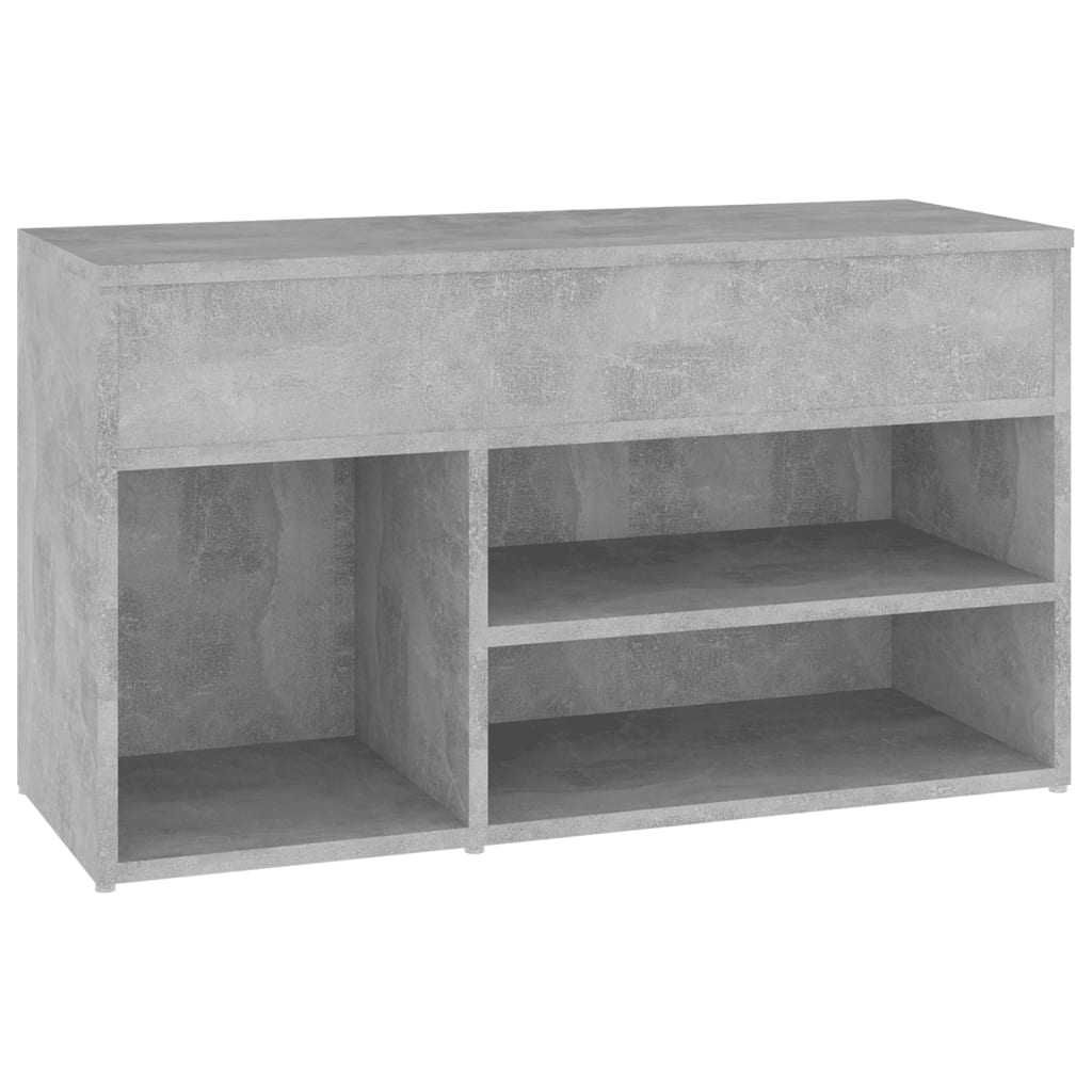 Schuhbank 80x30x45 cm Spanplatte Betongrau