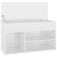 Thumbnail for Schuhbank Hochglanz-Weiß 80x30x45 cm Holzwerkstoff