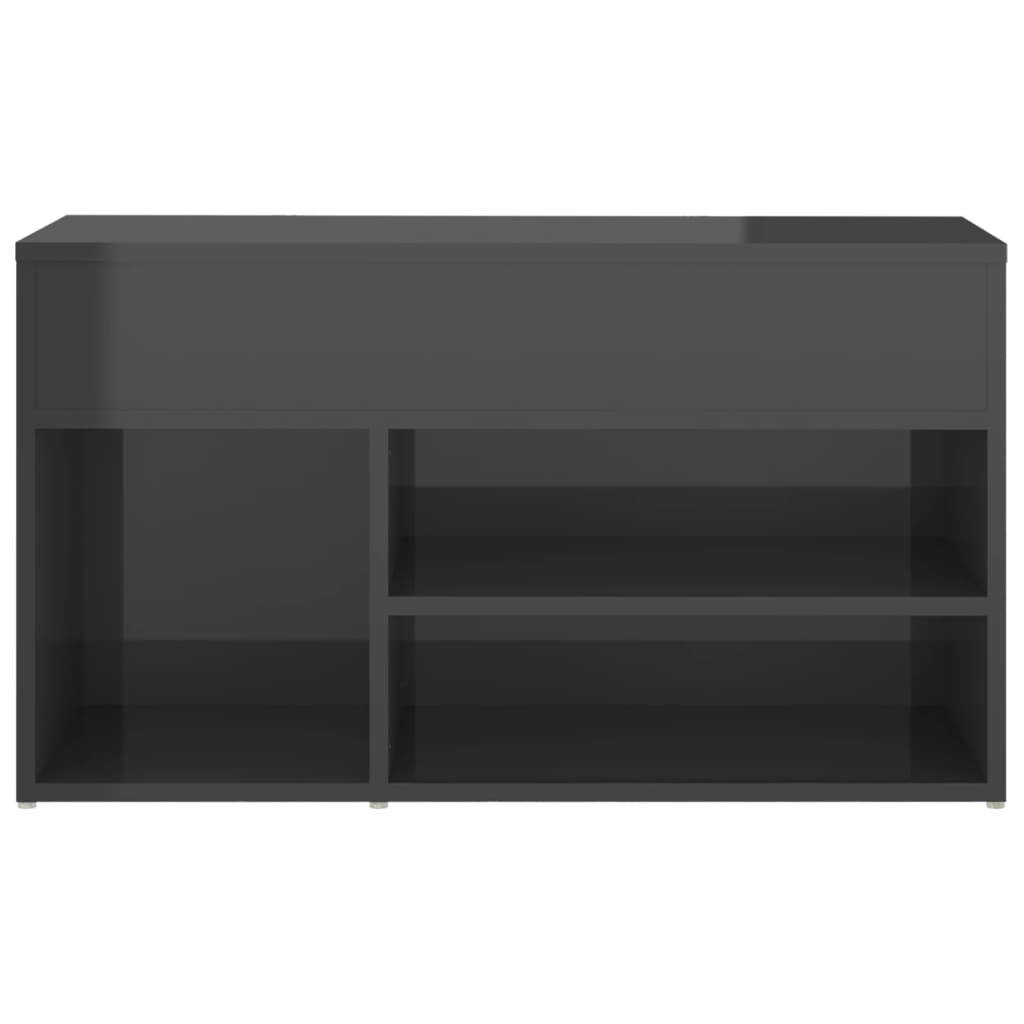 Schuhbank Hochglanz-Grau 80x30x45 cm Holzwerkstoff
