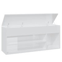 Thumbnail for Schuhbank Hochglanz-Weiß 105x30x45 cm Holzwerkstoff