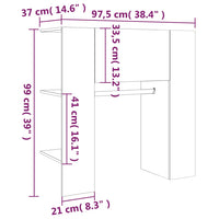 Thumbnail for Flurschrank Weiß 97,5x37x99 cm Holzwerkstoff