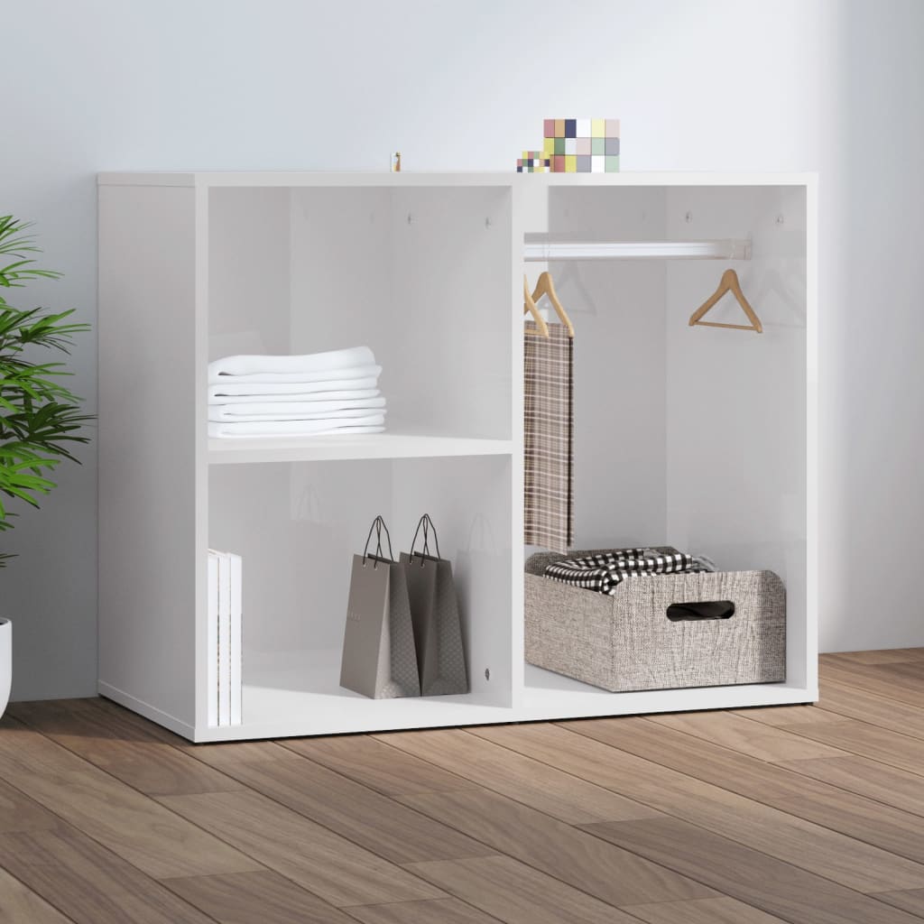 Kleiderschrank Hochglanz-Weiß 80x40x65 cm Holzwerkstoff