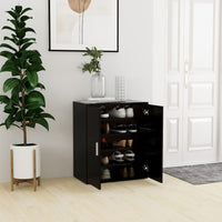 Thumbnail for Schuhschrank Schwarz 60x35x70 cm Holzwerkstoff