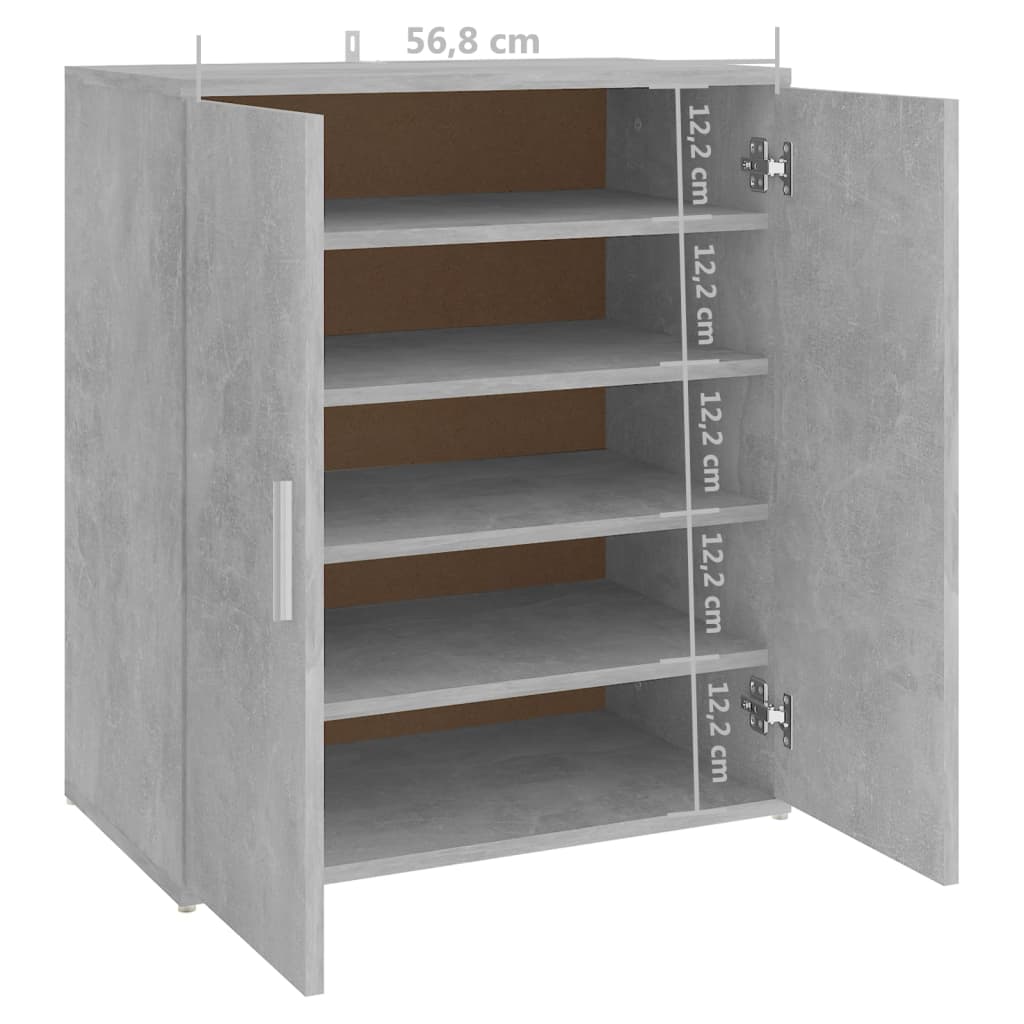 Schuhschrank Betongrau 60x35x70 cm Spanplatte