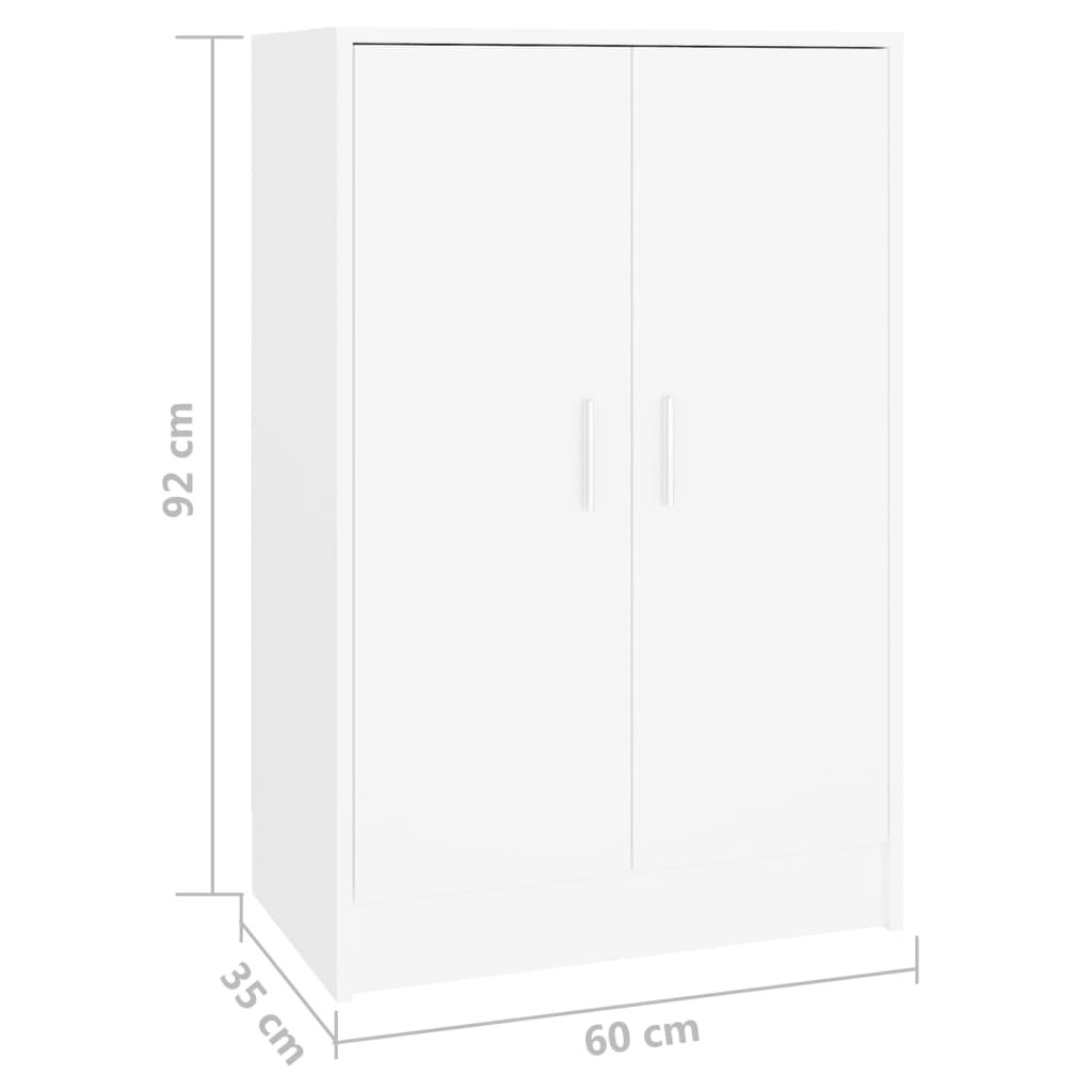 Schuhschrank Weiß 60x35x92 cm Spanplatte