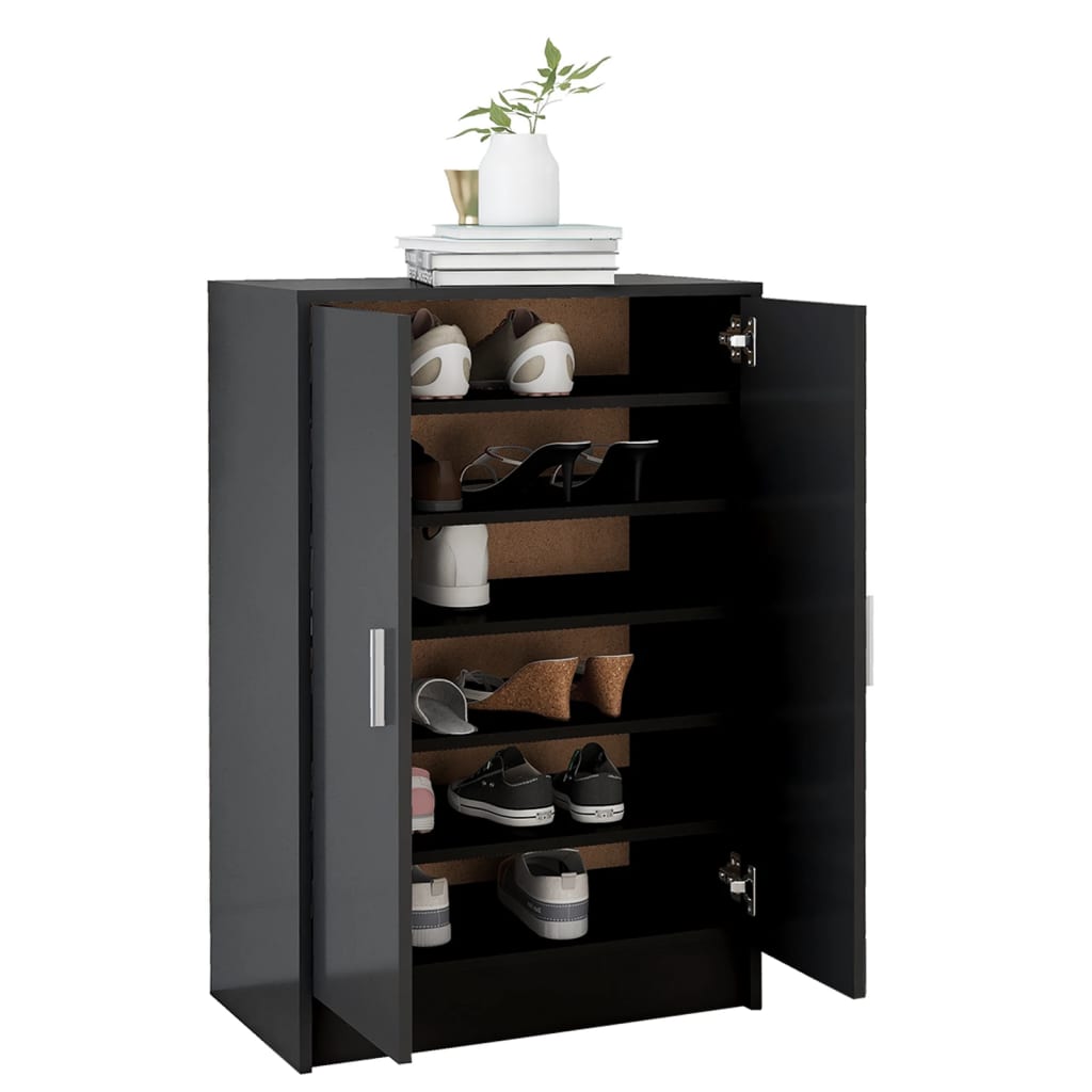 Schuhschrank Schwarz 60x35x92 cm Spanplatte