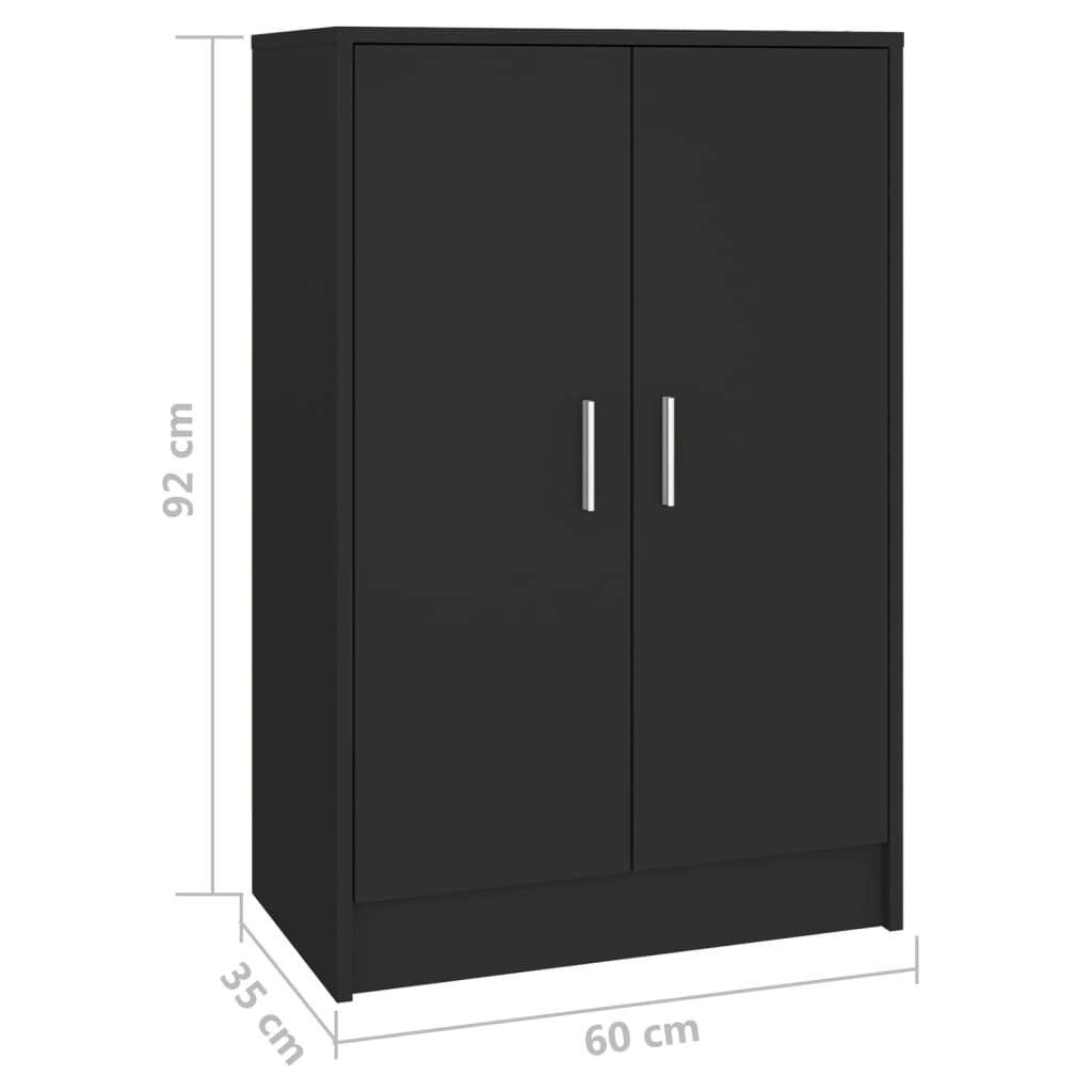 Schuhschrank Schwarz 60x35x92 cm Spanplatte