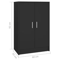 Thumbnail for Schuhschrank Schwarz 60x35x92 cm Spanplatte