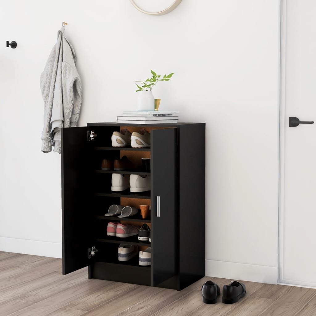 Schuhschrank Schwarz 60x35x92 cm Spanplatte
