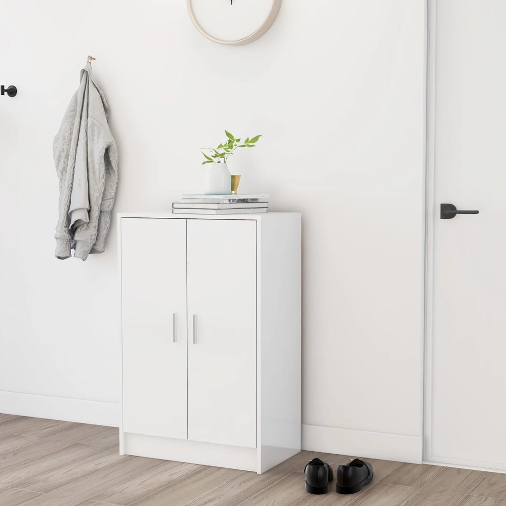 Schuhschrank Hochglanz-Weiß 60x35x92 cm Spanplatte