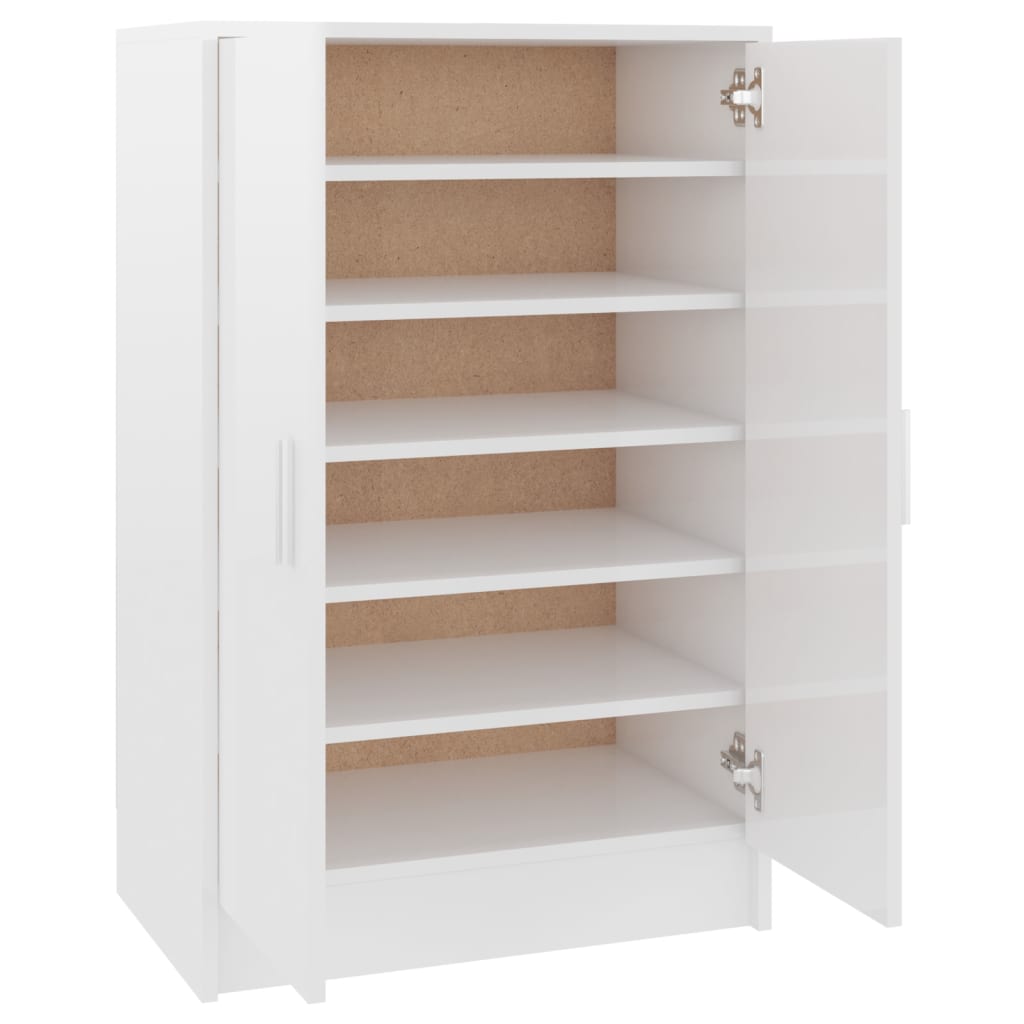 Schuhschrank Hochglanz-Weiß 60x35x92 cm Spanplatte