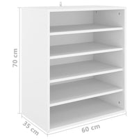 Thumbnail for Schuhschrank Weiß 60x35x70 cm Holzwerkstoff