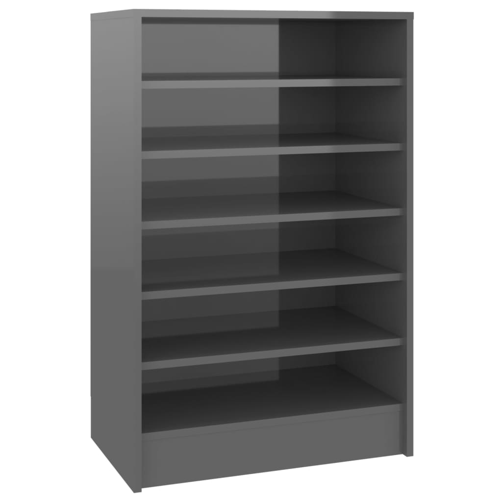 Schuhschrank Hochglanz-Grau 60x35x92 cm Spanplatte