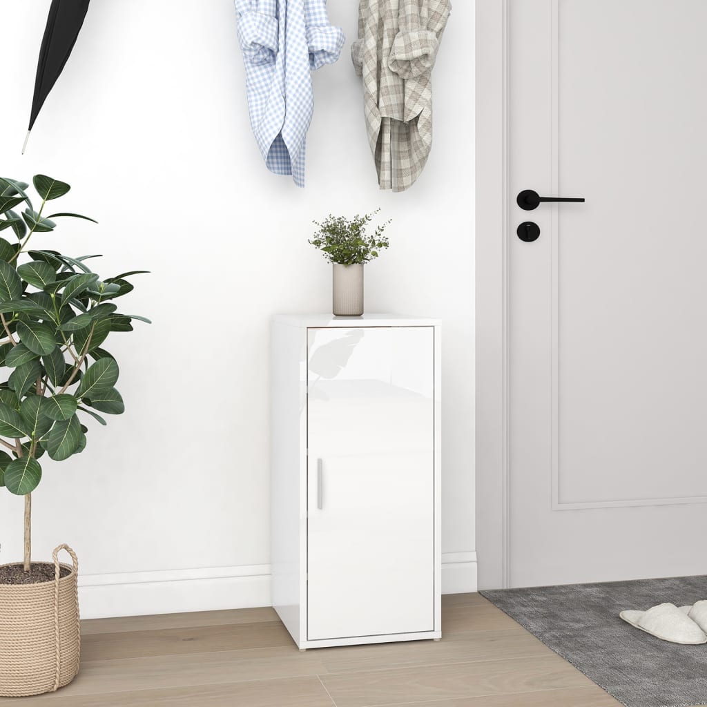 Schuhschränke 2 Stk. Hochglanz-Weiß 32x35x70 cm Holzwerkstoff