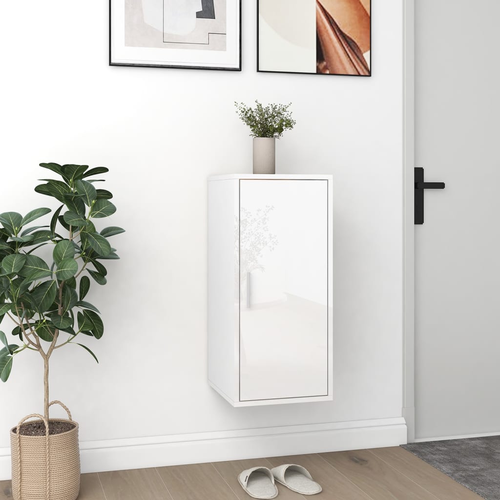 Schuhschränke 2 Stk. Hochglanz-Weiß 32x35x70 cm Holzwerkstoff