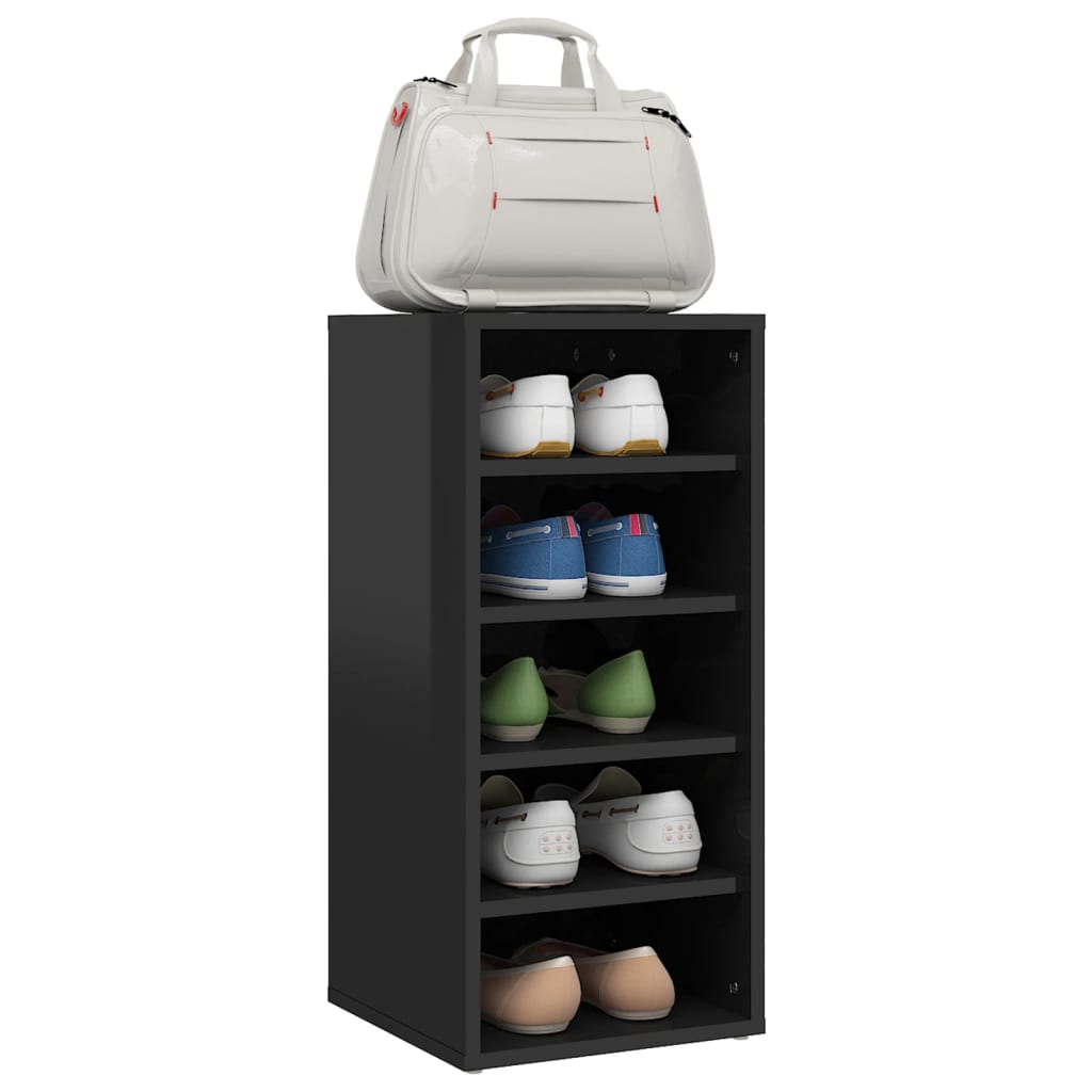 Schuhschrank Hochglanz-Schwarz 31,5x35x70 cm Holzwerkstoff