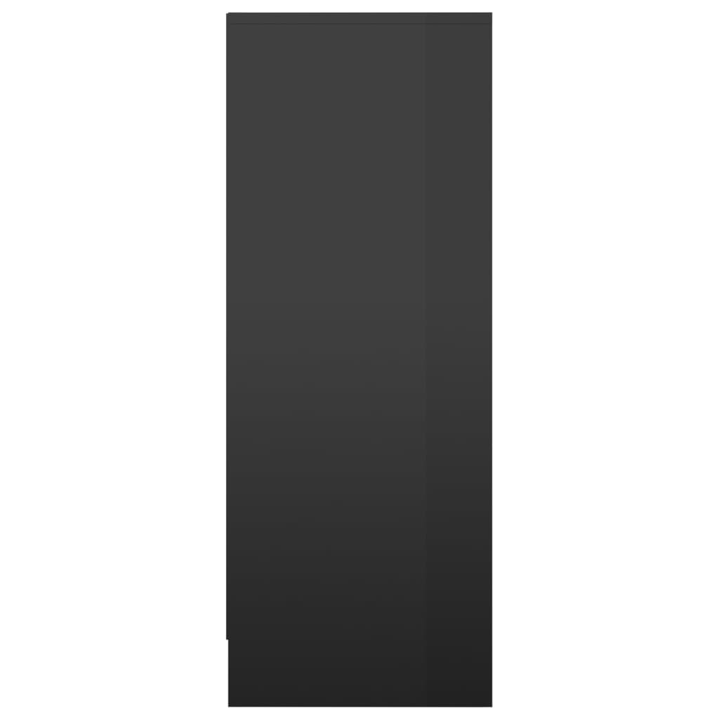 Schuhschrank Hochglanz-Schwarz 31,5x35x90 cm Spanplatte