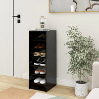 Thumbnail for Schuhschrank Hochglanz-Schwarz 31,5x35x90 cm Spanplatte