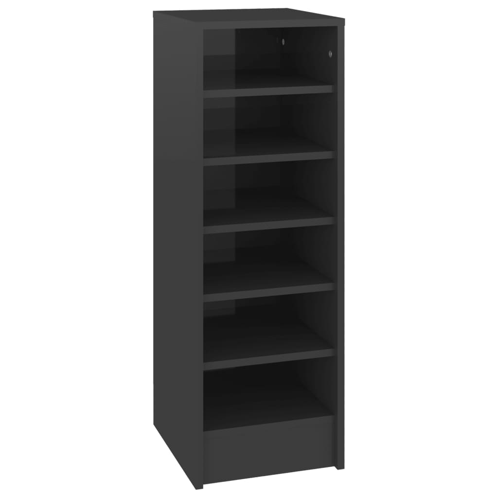 Schuhschrank 31,5x35x92 cm Spanplatte Hochglanz-Grau