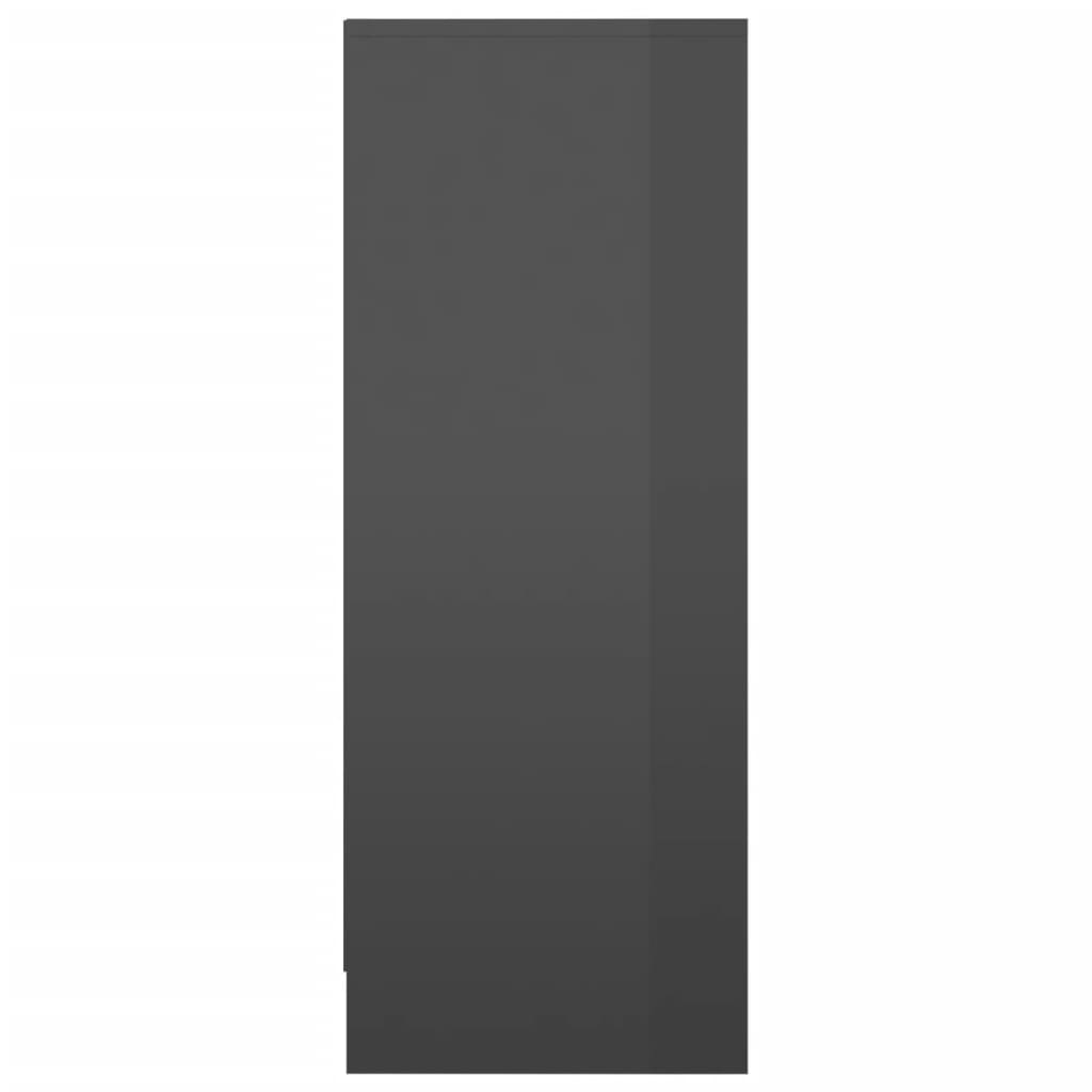 Schuhschrank 31,5x35x92 cm Spanplatte Hochglanz-Grau