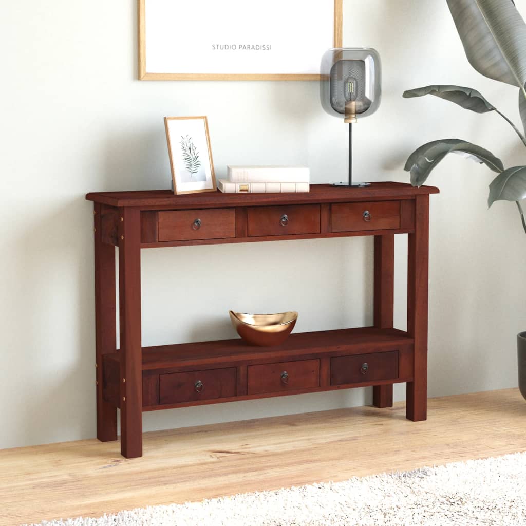 Konsolentisch mit Schubladen Braun 110x30x75 cm Mahagoniholz